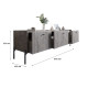 Тумба под телевизор на 3 ящика LION Wood с золотыми ножками 180x40x50 см Дуб Сонома (LION-042994) - фото 3