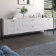 Тумба под телевизор с ящиками LION Wood с черными ножками 160x40x65 см Самоа Дымчатый (LION-043134) - фото 1