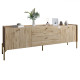 Тумба під телевізор з шухлядами LION Wood з золотими ніжками 160x40x65 см Дуб Аппалачі (LION-043112) - фото 2