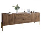 Тумба під телевізор з шухлядами LION Wood з золотими ніжками 160x40x65 см Дуб Ліворно (LION-043114) - фото 2
