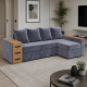 Угловой ортопедический диван Мекко Cube Shuttle 2600x1430 Bonel Standart Hard Plus, II категория, Allure Premium, Cool Grey - фото 1