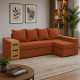 Угловой ортопедический диван Мекко Cube Shuttle 2600x1430 Bonel Standart Hard Plus III категория Austin 9 Rust - фото 1