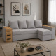 Угловой ортопедический диван Мекко Cube Shuttle 2600x1430 Bonel Standart Hard Plus IV категория Bestseller White Sand - фото 1