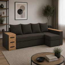 Угловой ортопедический диван Мекко Cube Shuttle 2600x1430 Bonel Standart Hard Plus Акционная ткань Bagama 35 (MEK-161128)