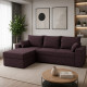 Угловой ортопедический диван Мекко Epoh 3000×1800 Bonel Standart Hard Plus III категория Austin 7 Aubergine - фото 1