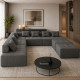 Угловой диван Мекко Paradise 3500*3500 Perfect III категория Austin 19 Anthracite - фото 1