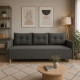Ортопедический диван Мекко Scandi 2060×950 Bonel Standart Hard Plus III категория Austin 20 Graphite - фото 1