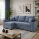 Угловой ортопедический диван Мекко Senator 2500x1500 Bonel Standart Hard Plus IV категория Bestseller Blue Fog - фото 1