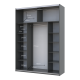 Шкаф-купе двухдверный Doros G-Caiser 180х60х240 см Графит (DRS-011034) - фото 5