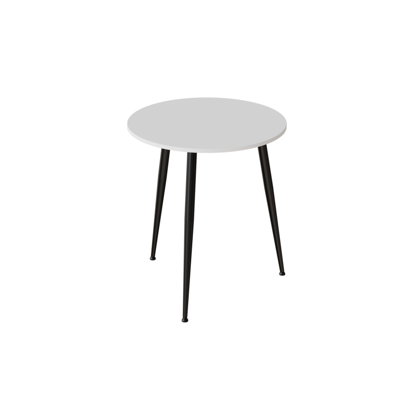 Стол круглый OPTIMA 3 ноги на конус Ferrum-decor 750x670x670 Черный металл ДСП Белый 16 мм (FRD-107442)