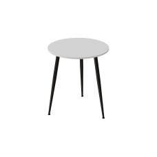 Стол круглый OPTIMA 3 ноги на конус Ferrum-decor 750x670x670 Черный металл ДСП Белый 16 мм (FRD-107442)