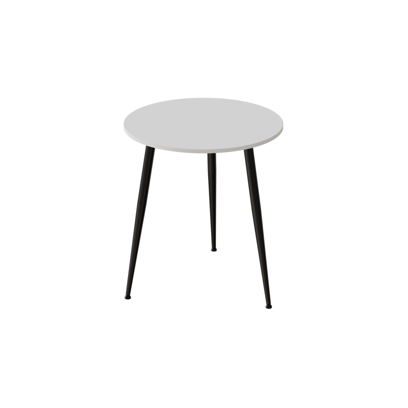 Стол круглый OPTIMA 3 ноги на конус Ferrum-decor 750x670x670 Черный металл ДСП Белый 16 мм (FRD-107442) - фото 