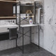 Стеллаж полка Бафрум 403 Ferrum-decor для стиральной машины 178x70,5x60,5 Черный металл ДСП Бетон 16 мм (FRD-107372) - фото 2