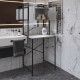 Стеллаж полка Бафрум 404 Ferrum-decor для стиральной машины 178x70,5x60,5 Черный металл ДСП Бетон 16 мм (FRD-107382) - фото 1