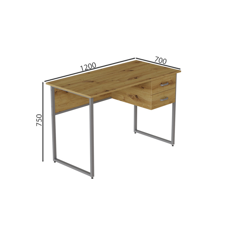 Компьютерный стол Ferrum-decor Дакота 75x120x70 серый ДСП Дуб Артизан 32мм (FRD-107272)