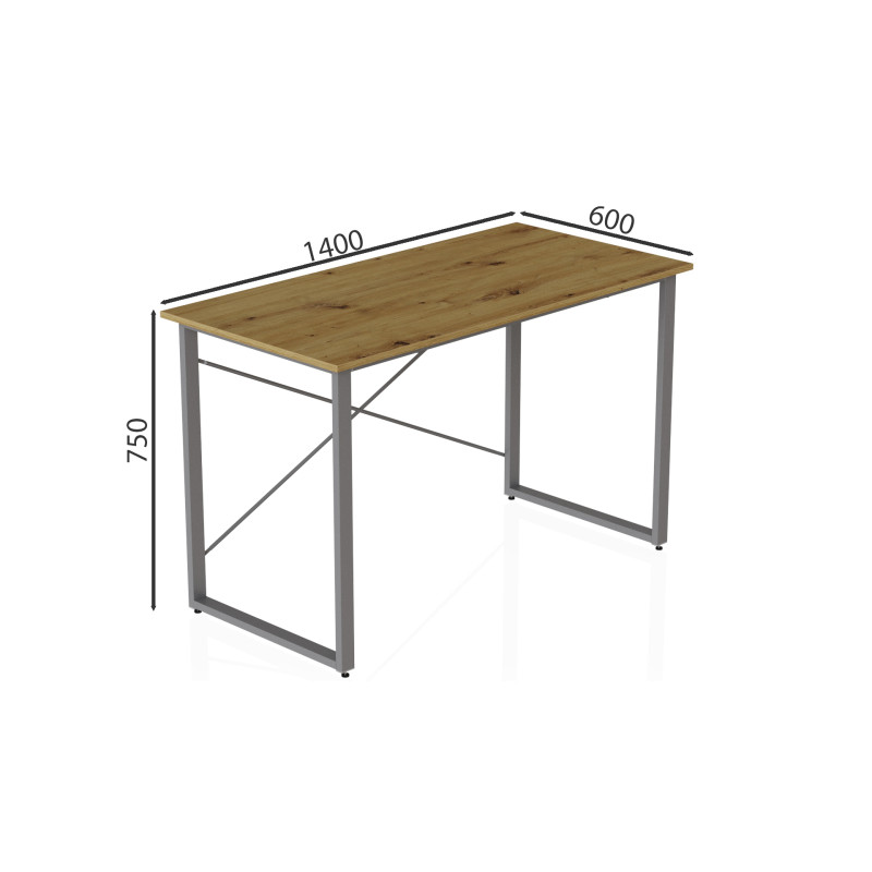 Компьютерный стол Ferrum-decor Дейв 75x140x60 серый ДСП Дуб Артизан 32мм (FRD-107052)