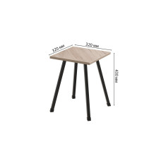Табурет Ferrum-decor 430x320x320 Черный металл ДСП Дуб Сан-Марино 16 мм (FRD-107312)