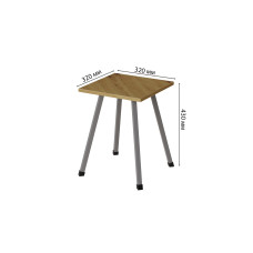 Табурет Ferrum-decor 430x320x320 Серый металл ДСП Дуб Артизан 16 мм (FRD-106922)
