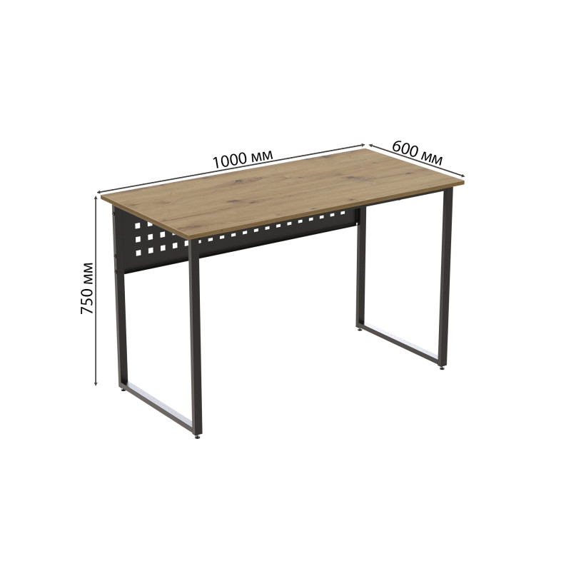 Компьютерный стол Ferrum-decor Майк 75x100x60 черный ДСП Дуб Артизан 32мм (FRD-107102)