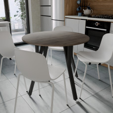 Стол круглый MARSI 4 870-4 ноги на конус Ferrum-decor 750x870x870 Черный металл Дуб Кремона Канолло 16 мм (FRD-107522)