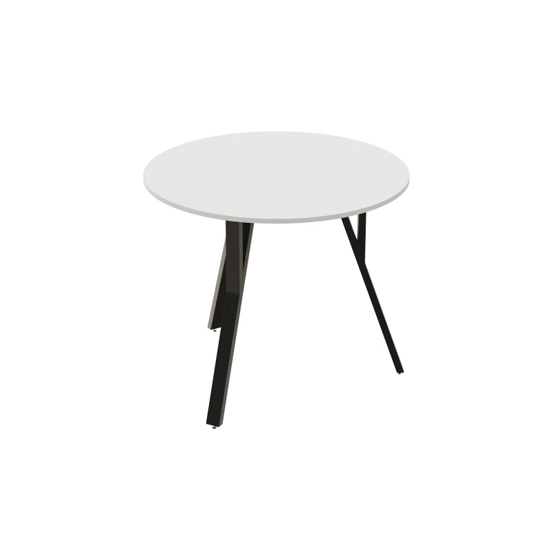 Стол круглый MARSI 3 870-3 Ferrum-decor 750x870x870 Черный металл ДСП Белый 16 мм (FRD-107422) - фото 