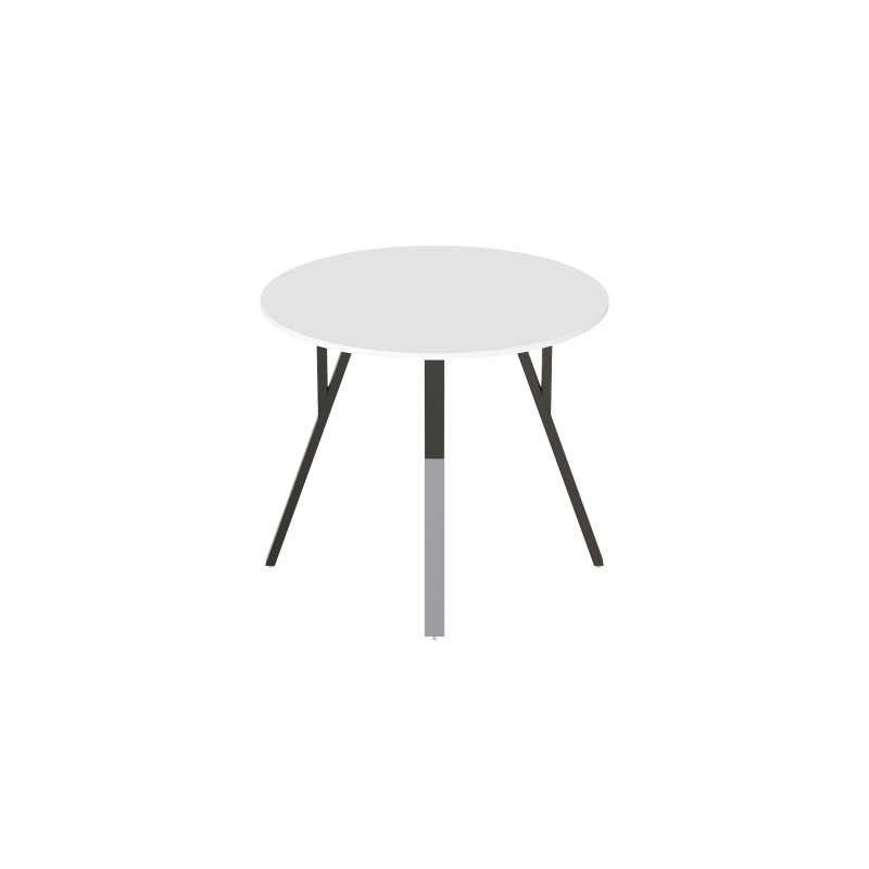 Стол круглый MARSI 4 870-4 ноги на конус Ferrum-decor 750x870x870 Черный металл ДСП Белый 16 мм (FRD-107432)