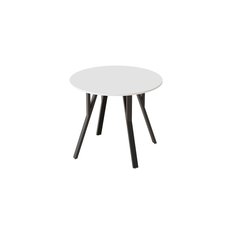 Стол круглый MARSI 4 870-4 ноги на конус Ferrum-decor 750x870x870 Черный металл ДСП Белый 16 мм (FRD-107432)