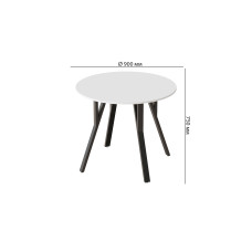 Стол круглый MARSI 4 870-4 ноги на конус Ferrum-decor 750x870x870 Черный металл ДСП Белый 16 мм (FRD-107432)