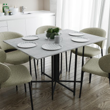 Стол раскладной трансформер книжка Морис 3 Ferrum-decor 75x130x90 Черный металл ДСП Бетон 16 мм (FRD-107412)