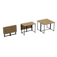 Стол-книжка трансформер Морис 2 Ferrum-decor 750x1000x1100 Черный металл ДСП Дуб Артизан 16 мм (FRD-107322)