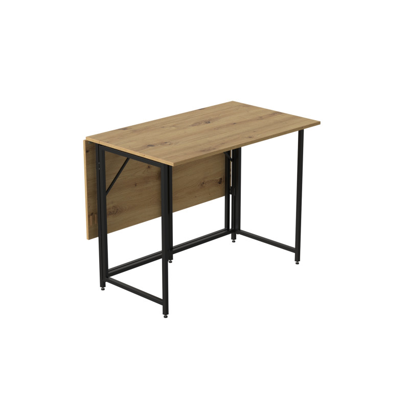 Стол-книжка трансформер Морис 2 Ferrum-decor 750x1000x1100 Черный металл ДСП Дуб Артизан 16 мм (FRD-107322)
