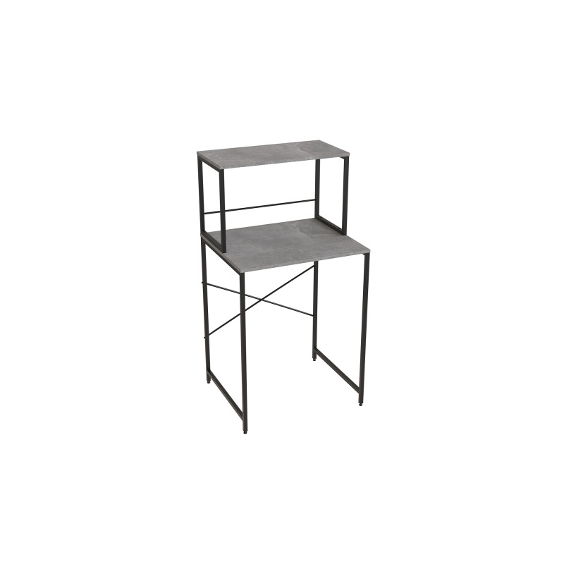 Стеллаж полка Бафрум 402 Ferrum-decor для стиральной машины 133,5x70,5x60,5 Черный металл ДСП Бетон 16 мм (FRD-107362)