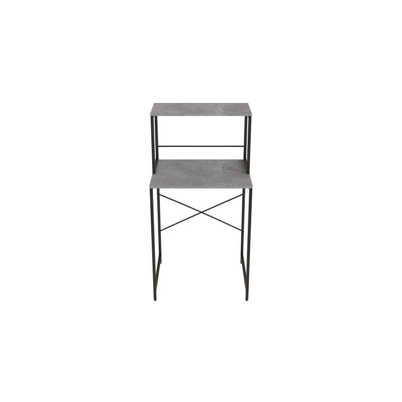 Стеллаж полка Бафрум 402 Ferrum-decor для стиральной машины 133,5x70,5x60,5 Черный металл ДСП Бетон 16 мм (FRD-107362)
