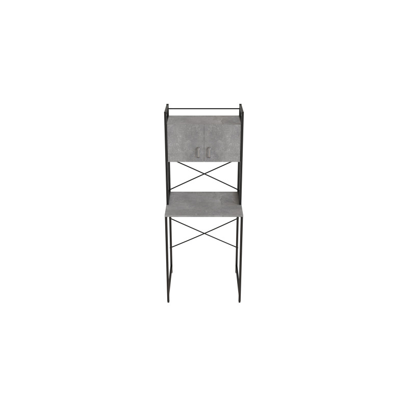 Стеллаж полка Бафрум 404 Ferrum-decor для стиральной машины 178x70,5x60,5 Черный металл ДСП Бетон 16 мм (FRD-107382)
