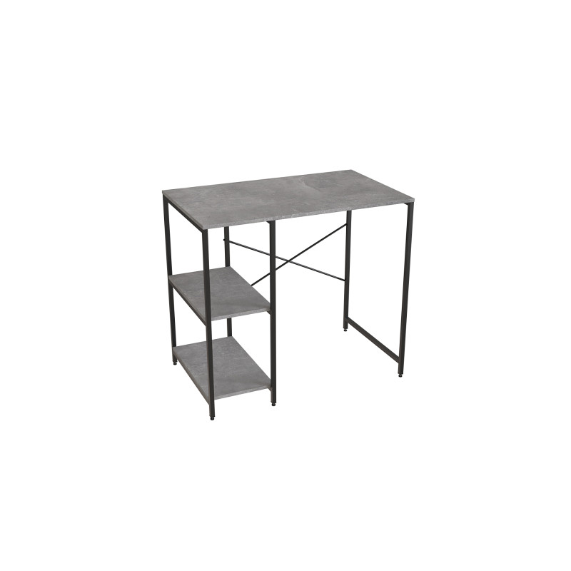 Стеллаж полка Бафрум 405 Ferrum-decor для стиральной машины 90x101x60,5 Черный металл ДСП Бетон 16 мм (FRD-107392)
