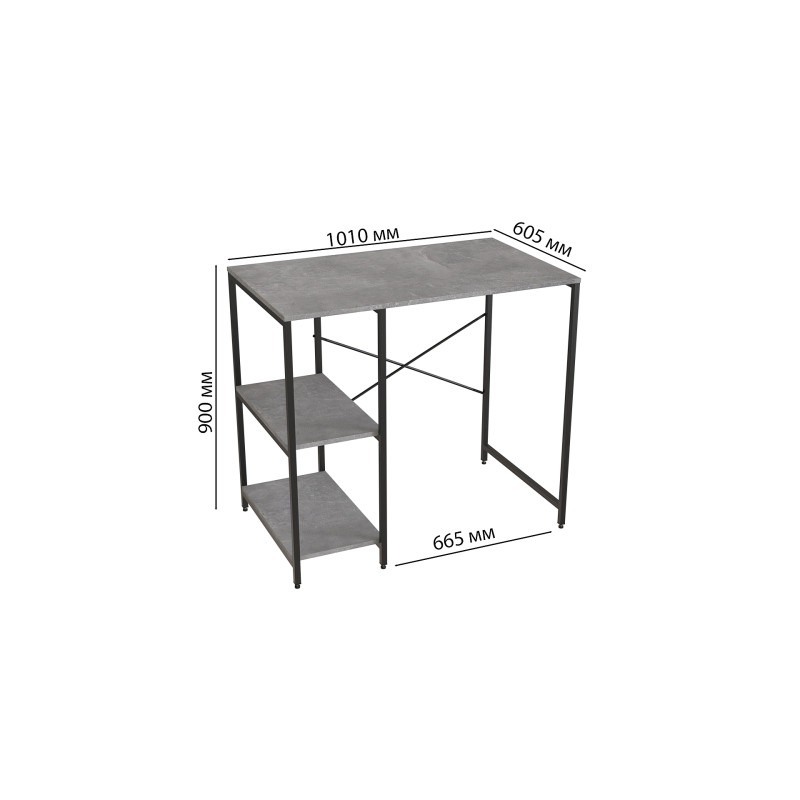 Стеллаж полка Бафрум 405 Ferrum-decor для стиральной машины 90x101x60,5 Черный металл ДСП Бетон 16 мм (FRD-107392)