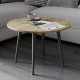 Стол журнальный круглый OPTIMA 2 ноги на конус Ferrum-decor 450x670x670 Черный металл ДСП Дуб Евок Прибрежный 16 мм (FRD-107552) - фото 3