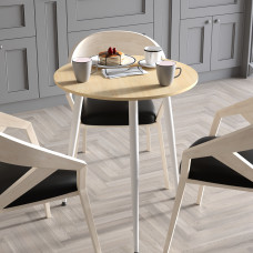 Стол круглый OPTIMA 3 ноги на конус Ferrum-decor 750x670x670 Белый металл ДСП Дуб Кремона Торро 16 мм (FRD-107562)
