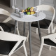 Стол круглый OPTIMA 4 ноги на конус Ferrum-decor 750x670x670 Черный металл ДСП Белый 16 мм (FRD-107452) - фото 1