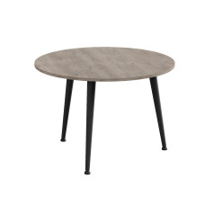 Стол журнальный круглый OPTIMA 1 ноги на конус Ferrum-decor 450x670x670 Черный металл Дуб Кремона Канолло 16 мм (FRD-107532)