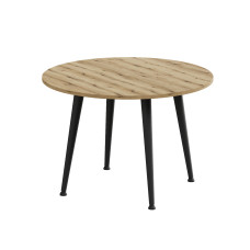 Стол журнальный круглый OPTIMA 2 ноги на конус Ferrum-decor 450x670x670 Черный металл ДСП Дуб Евок Прибрежный 16 мм (FRD-107552)