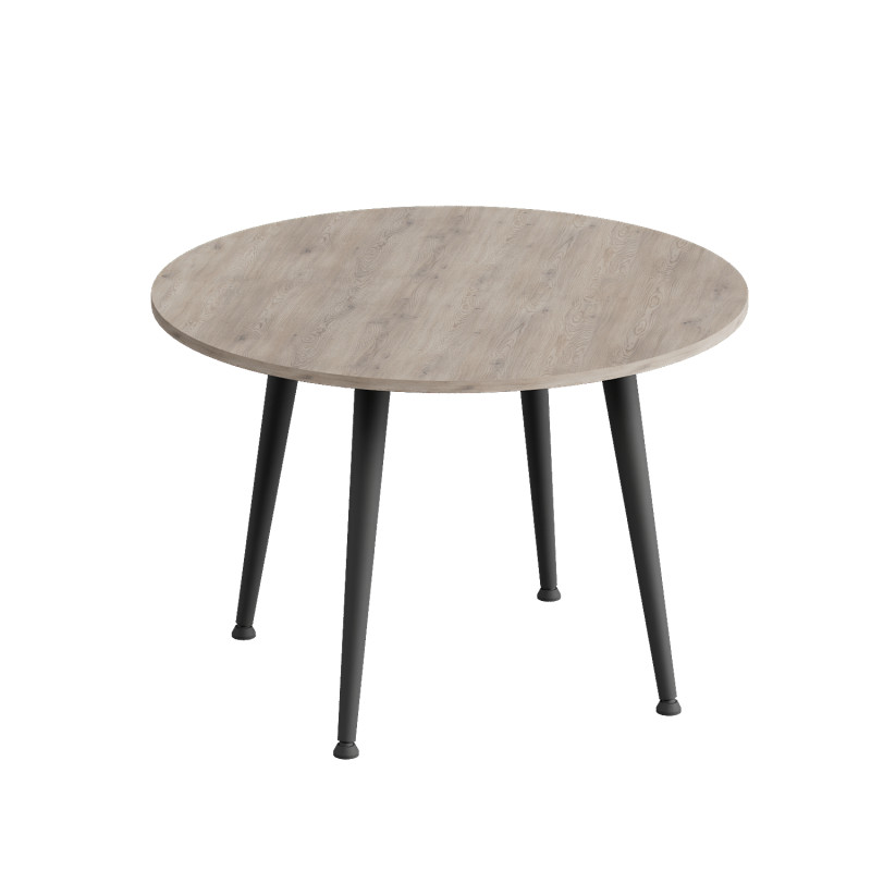Стол журнальный круглый OPTIMA 2 ноги на конус Ferrum-decor 450x670x670 Черный металл ДСП Дуб Кремона Канолло 16 мм (FRD-107542)