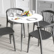 Стол круглый OPTIMA 5 ноги на конус Ferrum-decor 750x900x900 Черный металл ДСП Белый 16 мм (FRD-107482) - фото 3