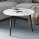 Стол журнальный круглый OPTIMA 1 ноги на конус Ferrum-decor 450x670x670 Черный металл ДСП Белый 16 мм (FRD-107462) - фото 1