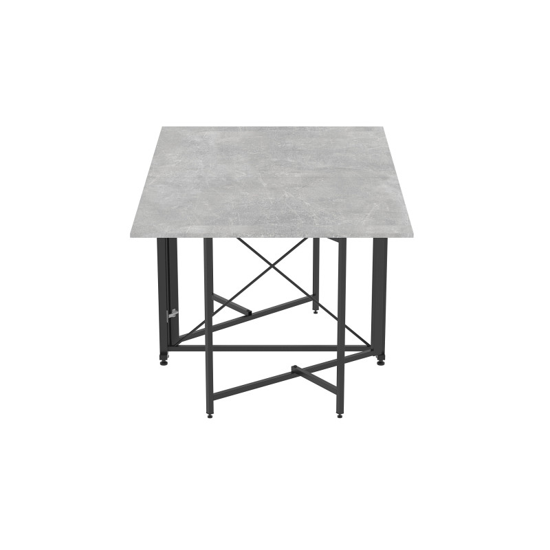 Стол обеденный трансформер книжка Орион Pro Ferrum-decor 75x152x90 Черный металл ДСП Бетон 16 мм (FRD-107402)