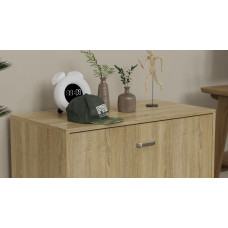 Ліжко трансформер тумба ASCET 2 Ferrum-decor 650x2000x700 Чорний метал ДСП Дуб Сонома 16 мм (FRD-107332)