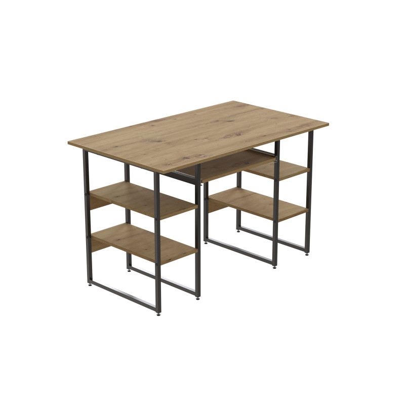 Компьютерный стол Ferrum-decor Тим 75x140x70 черный ДСП Дуб Артизан 32мм (FRD-106962)