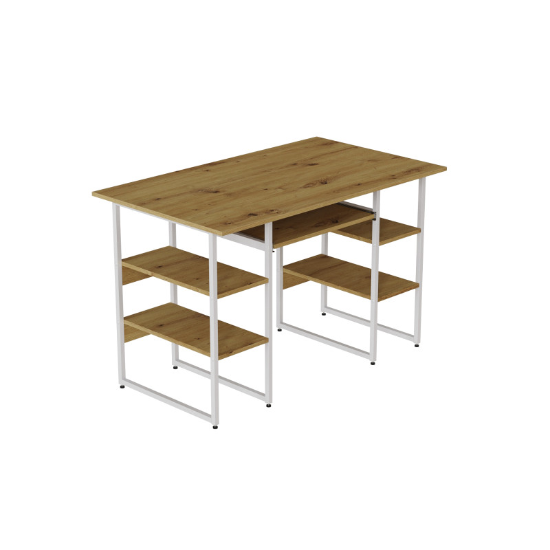Компьютерный стол Ferrum-decor Тим 75x140x60 белый ДСП Дуб Артизан 32мм (FRD-106952)