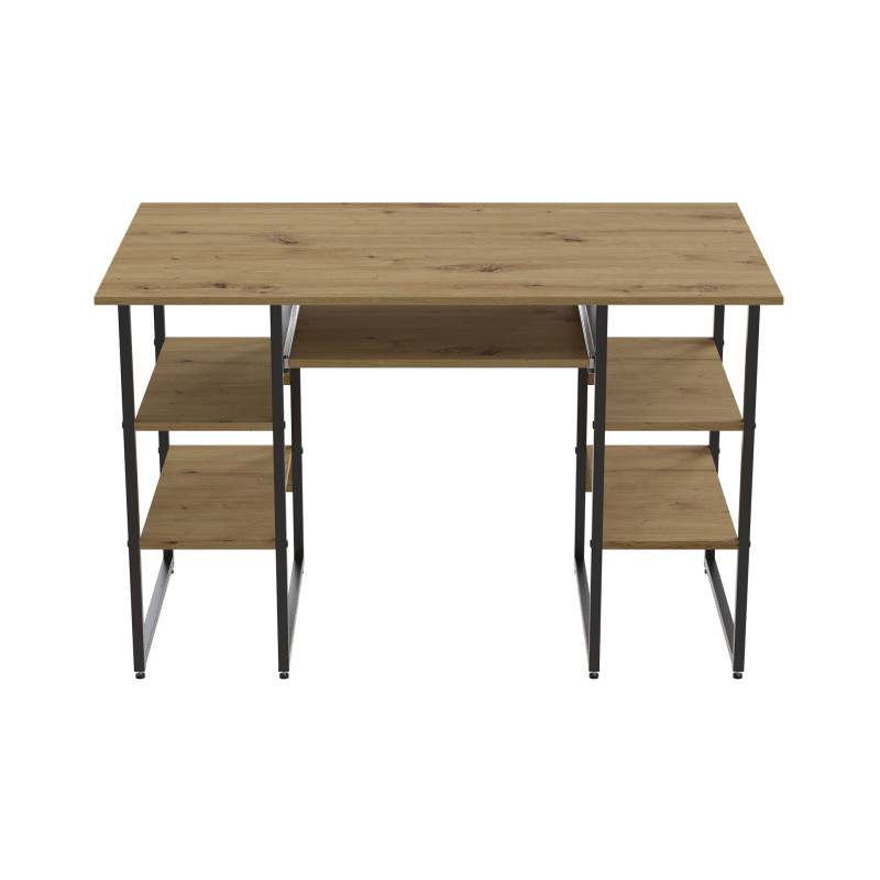 Компьютерный стол Ferrum-decor Тим 75x140x70 черный ДСП Дуб Артизан 32мм (FRD-106962)