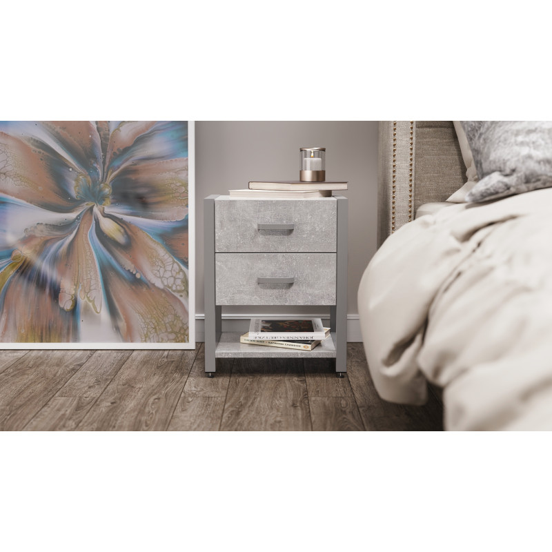 Тумба універсальна Ferrum-decor Вів'єн 2/1 50x41x40 сірий ДСП Бетон 16 мм (FRD-106932)